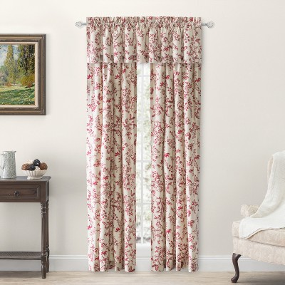 Garnet Cotton Light-Filtering Rod Pocket Curtains with Tiebacks