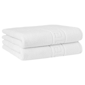 Linum Home Textiles 100% Turkish Cotton Greek Key Bath Mats (Set of 2) - 1 of 2