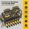 Angel Sar Power Tool Organizer Wall Mount, Heavy Duty Metal Storage Rack with Charging Station, Drill Holder and Battery Shelves for Garage Workshop - 3 of 4