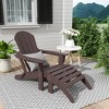 WestinTrends Malibu HDPE Outdoor Patio Folding Poly Adirondack Chair with Ottoman (2-Piece Set) - 2 of 4