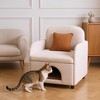 Okak Modern Velvet Upholstered Lounge Chair Pet Friendly Sofa with Cat Hole,Novelty Leisure Chair for Living Rooms,Relaxation Areas - 3 of 4