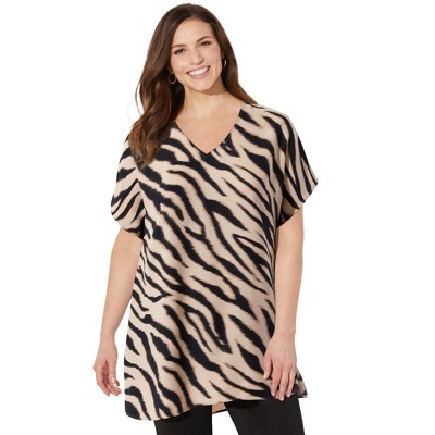 Catherines Women's Plus Size Dolman Sleeve Georgette Top