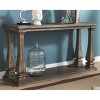 Johnelle Sofa Table Gray: Distressed Elm Veneer, Square Baluster Legs - Signature Design by Ashley - 2 of 4