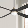 54" Minka Aire Modern Indoor Ceiling Fan with LED Light Remote Control Brushed Carbon Glass Shade for Living Room Family Dining - 2 of 4