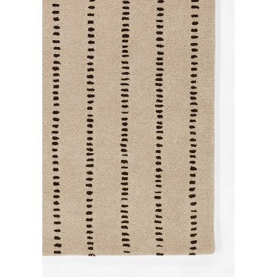 Beige Hand-Tufted Wool Rectangular Area Rug 5' x 8'
