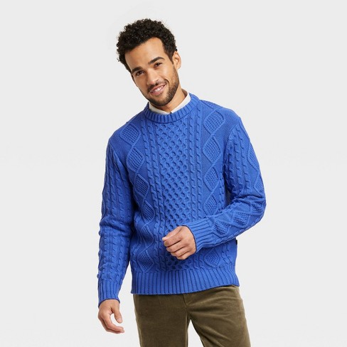 Houston White Adult Cable Knit Pullover Sweater - Blue : Target