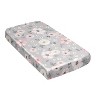 Sweet Jojo Designs Girl Satin Fitted Crib Sheet Watercolor Floral Grey Pink and White - 3 of 4