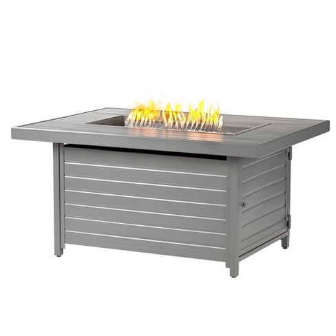 Oakland Living 55000 Btus Propane Rectangle Outdoor Fire Table With Two ...