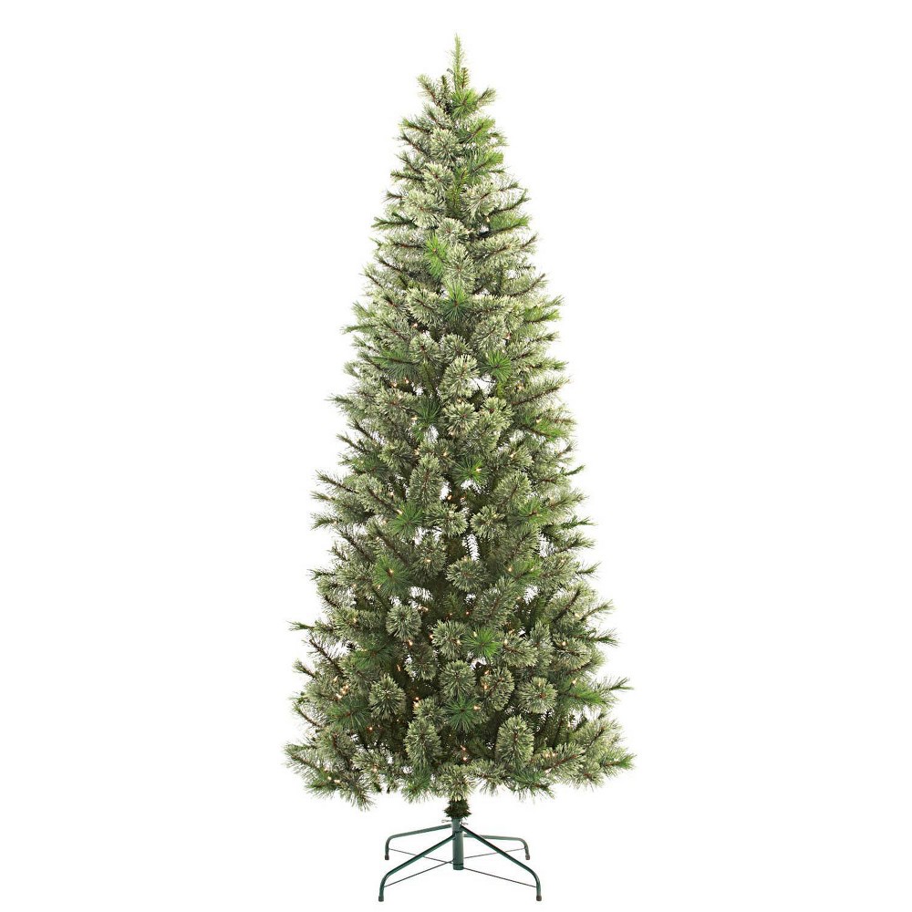 7.5ft Pre-lit Artificial Christmas Tree Slim Virginia Pine with Clear Lights - Wondershop , Adult Unisex, Green