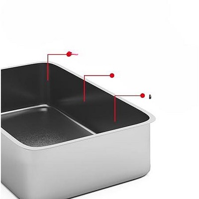 Extra Large Gray Stainless Steel Enclosed Litter Box with Scooper