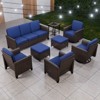 EAGLE PEAK Ocean Vista 8 piece Patio Variated Brown Wicker Sofa Set Dining Chairs, Swivel Chairs - 2 of 4