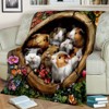 Lomsoe Christmas Tree Hole Guinea Pigs Print Flannel Blanket - All Seasons Soft and Warm Throw Blanket for Bed, Napping, Camping, Travel, Office - 4 of 4