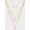 Slickblue Boho Layered Necklace Set for Women, Coin Accents & Ball Earrings, Chic Style, 16"+2", Silver/Gold - 3 of 3