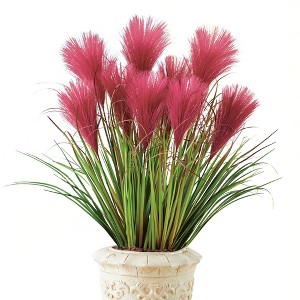Collections Etc Faux Pampas Grass Picks - Set of 3 - Outdoor or Indoor Decorative Accent - 1 of 4