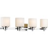 Chloe Lighting Solbi Contemporary 4 Light Chrome Finish Bath Vanity Wall Fixture White Alabaster Glass 33" Wide - 2 of 3