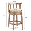 Lyngins Counter Height Bar Stool (29.5" Seat Height), 360° Swivel Bar Stool, Cow Top Leather Upholstery, Wooden Counter Stools with Curved Backrest - 2 of 4