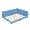 CAVINAS Upholstered Floor Bed Queen Size Modern Wooden Bed Frame with Headboard and 2 Ports for Bedroom - 3 of 4