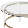 55 Downing Street Saarinen Modern Minimalist Gold Round Coffee Table 38" Wide Clear Glass Tabletop and Legs for Living Room Bedroom House - 3 of 4