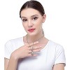 Couple Matching Necklace Set - Stainless Steel Heart Puzzle Pendant with CZ (His & Hers)" - 3 of 4