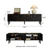 LOVSON 70.8'' Mid-Century TV Stand with 4 Cabinet Storage Multimedia Console, Wood Entertainment Center for 55+ Inch TV, Living Room,Black - 3 of 4