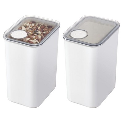 iDesign Large Canister with Removable Pour Cap - Set of 2 - White