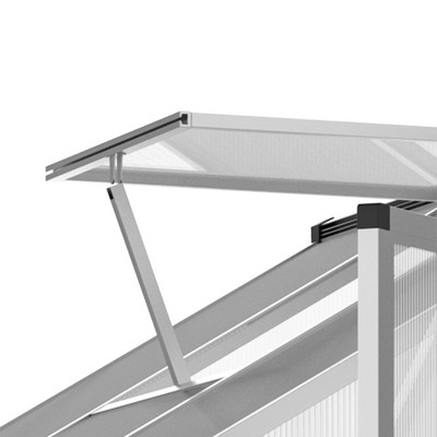 Outsunny 6' x 6' Polycarbonate Walk-In Greenhouse with Roof Vent and Rain Gutter