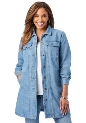 Jessica London Women's Plus Size Long Denim Jacket
