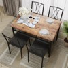 5-Piece Dining Table Set for 4, Heavy Duty Metal Frame & Wood Table and Chairs, Space-Saving Kitchen Furniture Set for Restaurant Dining Room - 4 of 4
