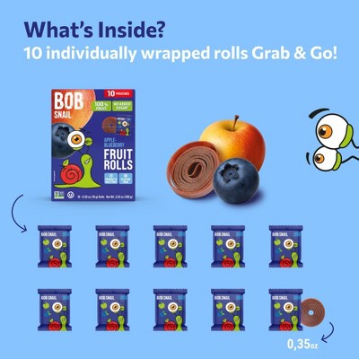 Bob Snail Apple Blueberry Fruit Rolls - 3.53oz/10ct