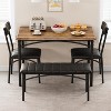 Garvee 4-Person Dining Set, Upholstered Chairs & Bench, Rectangular Kitchen Table Set for Small Space, Apartment, Home, Studio - 2 of 4