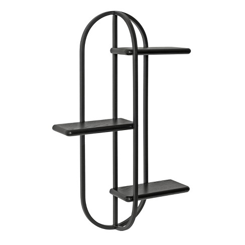 24 X 9 Ozias Shelf With Hooks Rustic Brown/black - Kate & Laurel All  Things Decor : Target