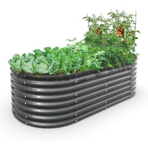 Chery Life 6 x 3 x 2 ft Galvanized Raised Garden Beds Outdoor, Oval Large Metal Planter for Planting Vegetables, Flowers - 1 of 4