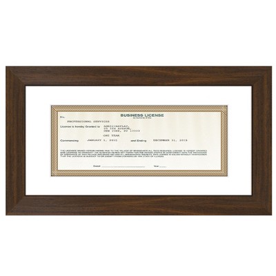 Americanflat 5x10 Business License Frame - Use as 3.5x8 Frame with Mat