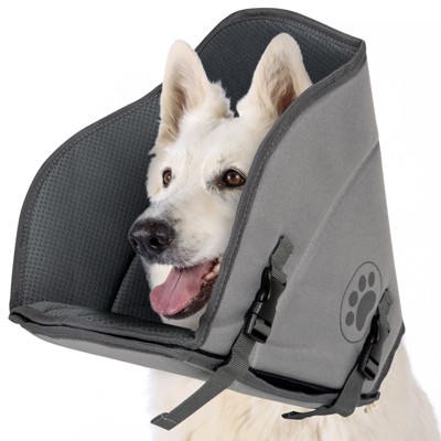 ZACHVO Adjustable Breathable Soft Dog Cone Collar for Post-Surgery Recovery - Stops Licking & Scratching