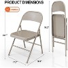 VINGLI Folding Chairs All Steel Metal Frame, Durable Portable and Versatile for Indoor Outdoor Use, Khaki, Set of 4 - 3 of 4
