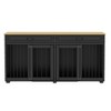 Famapy Wooden Double Cage Furniture Style Dog Kennel with 2 Drawers and Dividers - 2 of 4