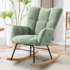 CAVINAS Velvet Glider Rocking Chair with High Backrest,Modern Upholstered Rocking Chairs,Nursery Accent Chair for Bedroom - 2 of 4
