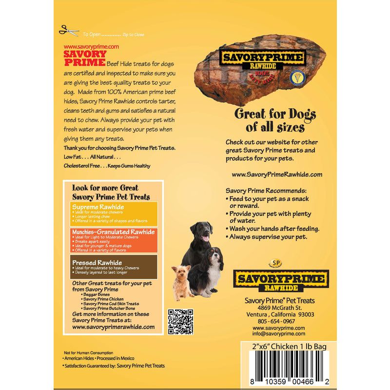 Savory Prime All Size Dogs All Ages Rawhide Chips Chicken 6 in. L 1 pk, 4 of 5
