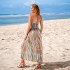 Women's Breezy Tropical Leaf Print Halter Tie Maxi Beach Dress - Cupshe - 2 of 4