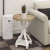JIONJOY Rustic Farmhouse Accent End Table, Natural Tray Top Side Table with Concave Legs for Living Room, Bedroom, or Dining Room - 2 of 3