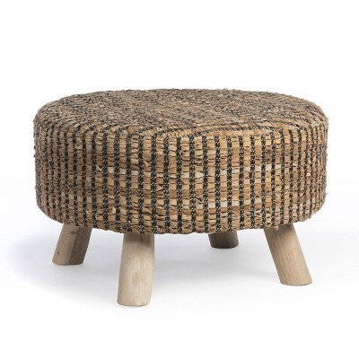 Park Hill Collection Woven Recycled Leather Stool