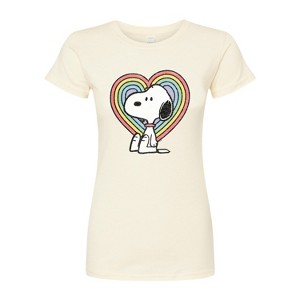 Women's - Peanuts - Snoopy Pastel Heart Fitted Graphic T-Shirt - 1 of 3