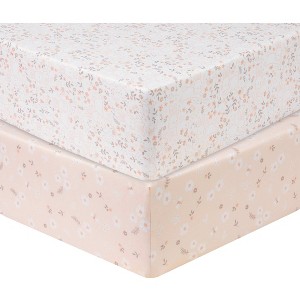 Sammy & Lou Cottontail Floral Microfiber Crib Sheet - 2pk - 1 of 4