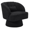 Swivel barrel armchair, 360 degree velvet upholstered armchair with striped backrest, ergonomic design, suitable for living room bedroom backyard etc - 2 of 4