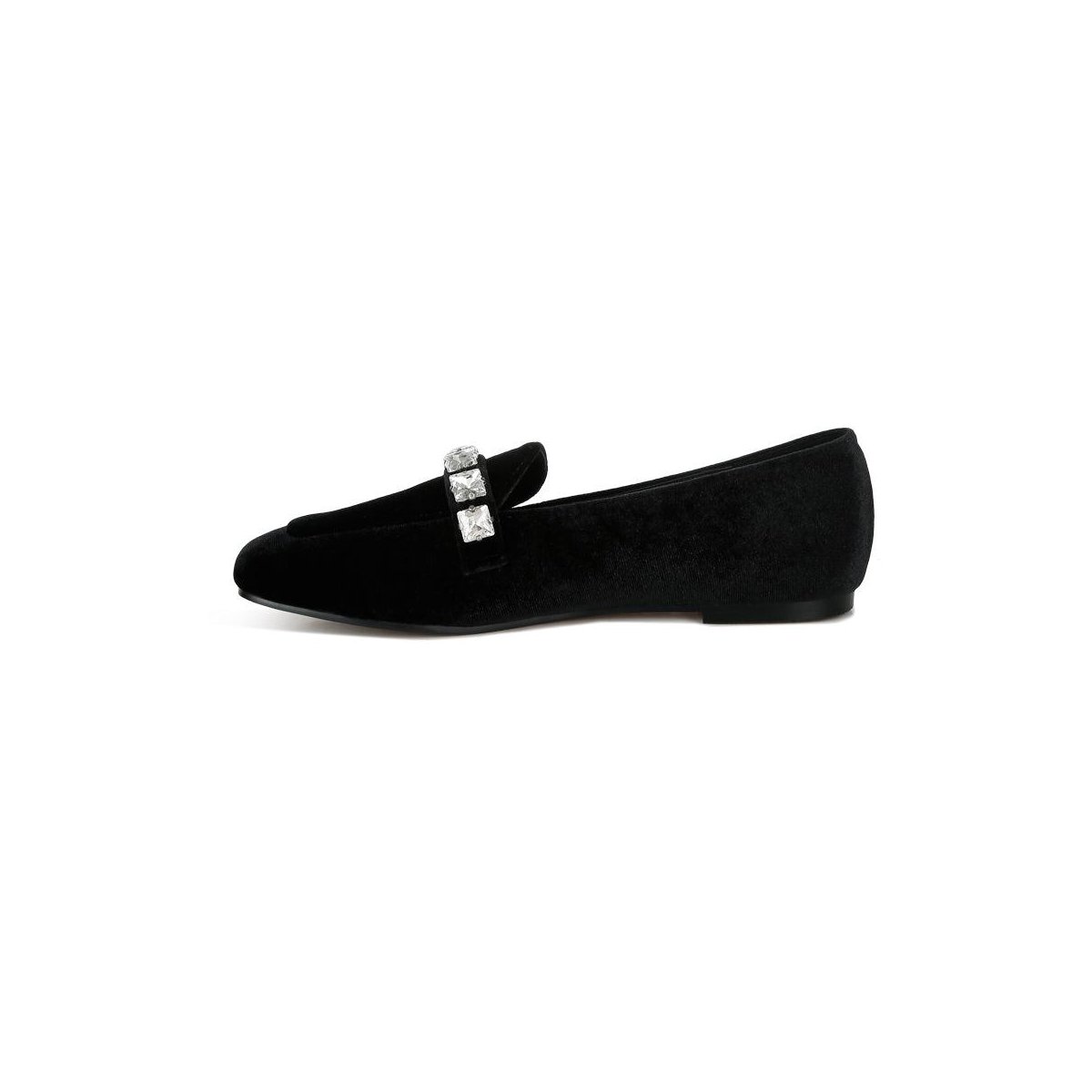 Женские туфли Rag & Co Womens Kyari Velvet Diamante Strap Loafers 6 — фото 6