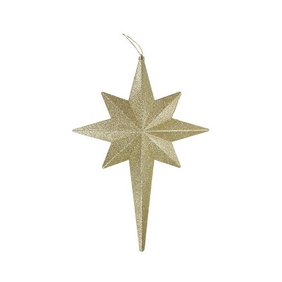 Northlight 20" Champagne Gold Glittered Shatterproof Bethlehem Star Christmas Ornament