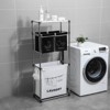 FONTOI 3-Tier Laundry Hamper with 4 Removable Bags, Clothes Basket Sorter with Side hooks for Clothes & Toys Storage, Black&White, 11.4"*53.5"*23.2" - 2 of 4