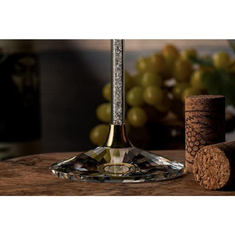 The Wine Savant Diamond Studded Wine Glasses, Perfect Addition to Home Bar, Unique Style & Decor - 2 pk, 4 of 7