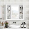 XINGHANZHENXUAN Wall Mounted Bathroom Storage Cabinet with Mirror, Modern Medicine Cabinet with 6 Open Shelves - 2 of 4