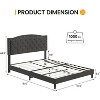 Full Size Bed Frame, Velvet Upholstered Bed Frame, with Adjustable Headboard, Wood Slat Support, Noise-free, No Box Spring Needed, Dark Gray - 2 of 4